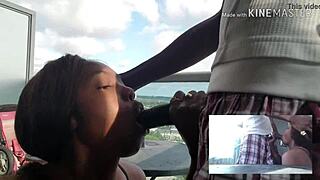Hot ebony chick performs deepthroat