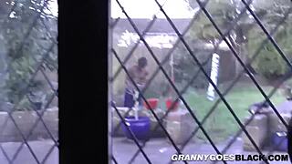 Busty mature blonde in high definition interracial scene