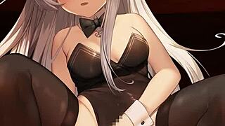 Bunny girl hibiki-chan rides and gets creampied in cartoon