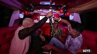 Celebrated birthday in limousine with gay orgy?