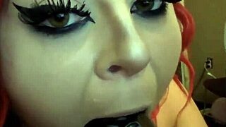 Lexi Red showcases her deepthroat skills in a sloppy blowjob video