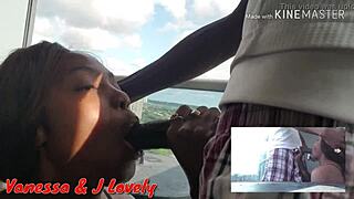 Hot ebony chick performs deepthroat
