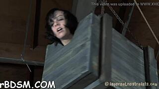 Brunette babe punished with hardcore toy play and drawings