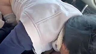 She Squeezes His Cock While He Admires Her Perfect Ass