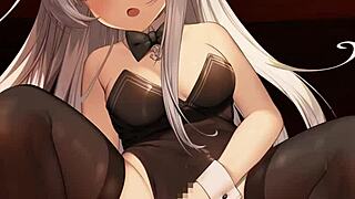 Bunny girl hibiki-chan rides and gets creampied in cartoon