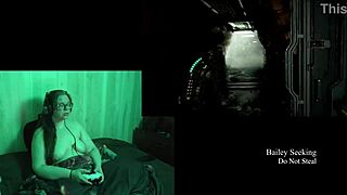 Naked Brunette BBW Plays Deadspace Part 9 With Big Natural Tits