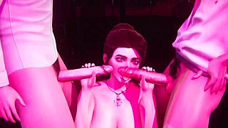 Student Banged by Two Guys in Wild 3D Anime Club Scene