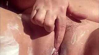 oh, look at that pulsating pussy squirting in close up! wet cunt reaching o-o-o orgasm!