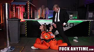 Freeuse Agent Catches Two Teens Sneaking Into Ship For Hardcore Threesome