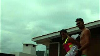 Lunna Vaz Fucks Hard on Balcony During Party!