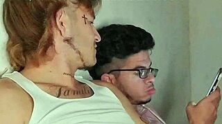 Colombian stud gropes passive guy into moans of pleasure