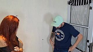 naughty seamstress eyes client's cock for blowbang