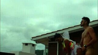 Lunna Vaz Fucks Hard on Balcony During Party!