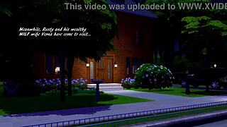 in sims 4 parody, milf enjoys european vacation with big tits and ass