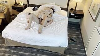 Petite woman gets rough cowgirl sex in this porn video