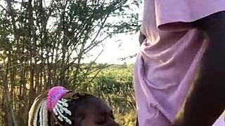 Local man seduces and fulfills a black woman after she is caught skipping classes.