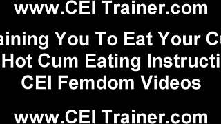 Femdom slave has to clean up the cum from her mistress’s boots