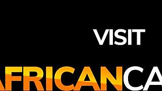 Young African Teen 18+ Bent Over in Doggystyle, Struggling with Massive Cock Cumshot