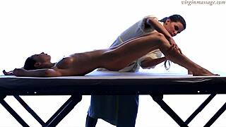 little tight virgin teen vika gets massaged