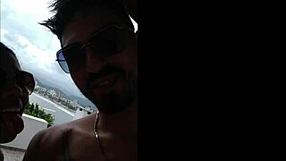 Lunna Vaz Fucks Hard on Balcony During Party!