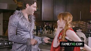 horny stepdad fucks redhead teen stepdaughter halloween madi collins melody mynx