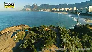 African teen 18+ bareback fucks big cock on brazilian beach