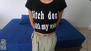 Maria says, 'Check out my beautiful latina ass and small tits in this close-up preview'