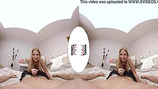 Blonde with big tits feels passion in virtual taboo special gift pov blowjob scene