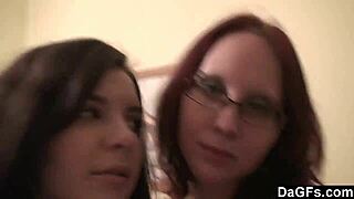 two skinny teen lesbians playing in bedroom with webcam