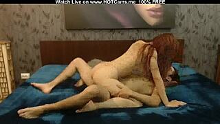 Amateur Redhead Milf Riding Cock on Webcam