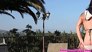 Busty Transwoman Jerks Cock Outdoors