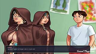 i painted two cute bbw babes in lingerie during art class in summertime saga