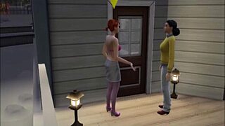 Brunette and redhead masturbate wildly in voyeur comedy!