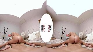 Blonde with big tits feels passion in virtual taboo special gift pov blowjob scene