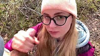 sensual oral in the forest with mouth finish