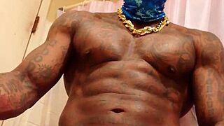 Hallelujah Johnson's big black hairy dick gets worshiped by a cock loving daddy