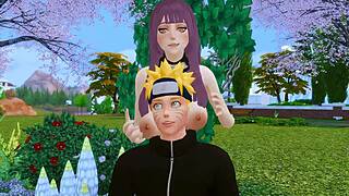 Hinata gets a rough anal sex and deep throat action in Naruto-themed porn video
