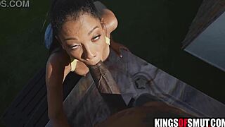 Ebony step sister casually asks to see step brother's cock