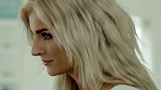 Blonde lesbian stepsisters dive into naughty bedroom play