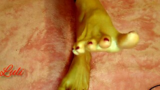I pamper my feet with a relaxing foot massage and a pedicure.