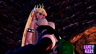 Luigi from Mario Bros meets Bowser's wife.