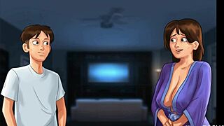 milf tastes big white cock in summertime saga