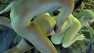 This cougar is getting smashed hard by a young stud in 3D animation.