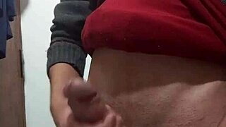 Skinny Guy Jerking Off with Clothes On