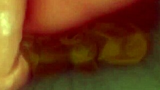 She Fingers Pussy with Gigantic Dildo