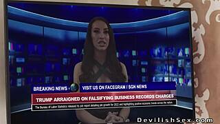 stunning blonde takes big cock in shaved pussy