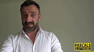 Tattooed milf submissive gets assfucked by dominant male in bdsm fetish scene