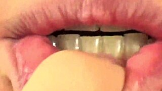 Watch fifi foxx eat gummy bears close up