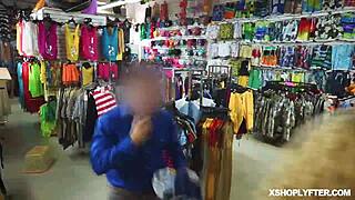 Police officer confronts shoplifter and gives him a lesson in sex.
