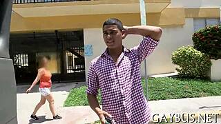 Gay porn with huge jocks engaging in descriptive sexual activities.